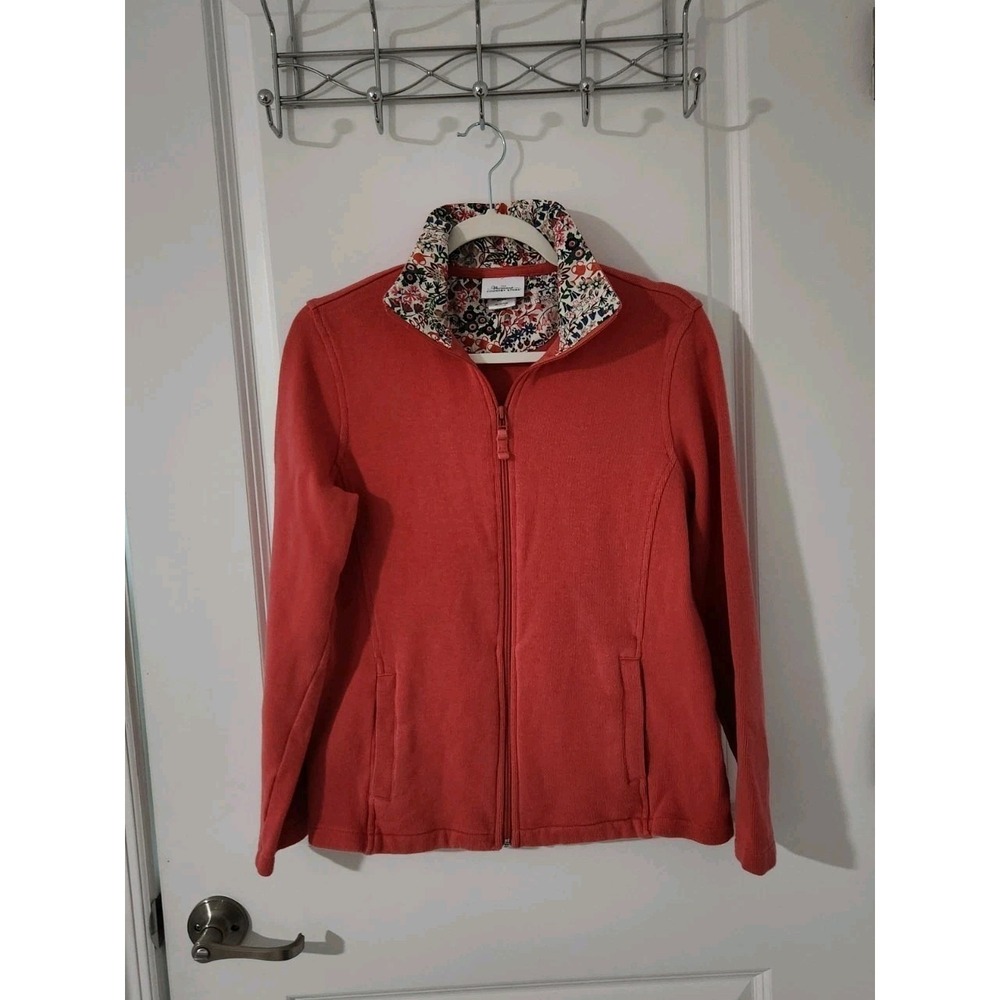 THE‎ Vermont COUNTRY STORE Women's Full-Zip Sweater Long Sleeve Pockets Size M
